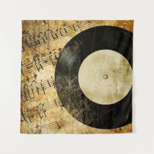 Tenture arrière - plan musical vintage