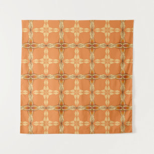 Tenture Arrière - plan orange avec tribe répétée abstracta
