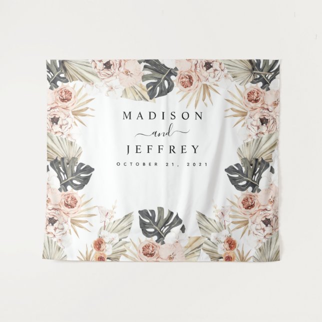 Tenture Arrière-plan photo de la paume séchée de Bohème tr (Devant (Horizontal))