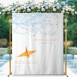 Tenture Arrière-plan photo du Mariage de grue en papier Or