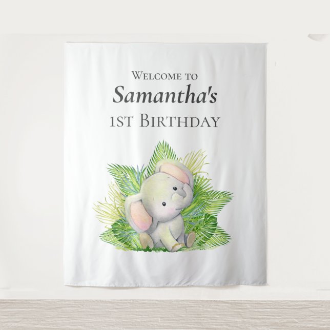 Tenture Arrière-plan Safari Elephant (Devant)