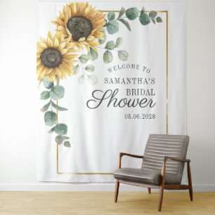 Tenture Arroseur Floral Eucalyptus Script Mariage