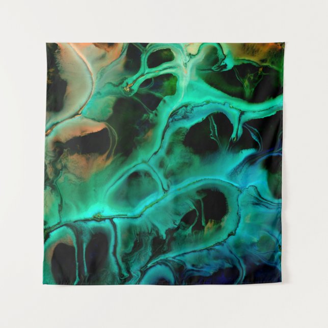 Tenture Art Abstrait peinture néon brillant en violet et p (Devant)