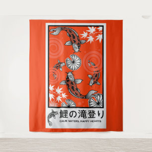 Tenture Art de carpe japonais tranquille