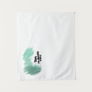 Tenture art de l'arbre vert scandinave simple moderne ment