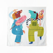 Art de personnage moderne en collage de cheval (se