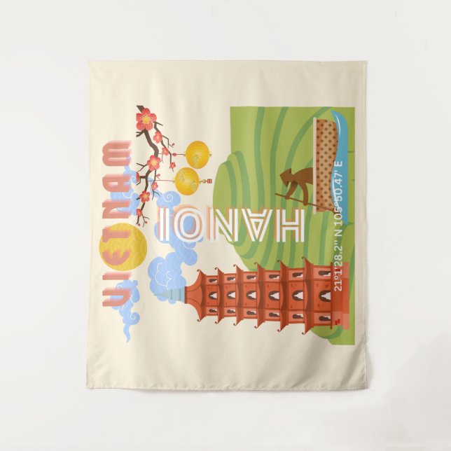 Tenture Art de voyage Vietnam (Devant)