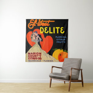 Tenture Art déco des années 1930 El-West Delite Florida Ci