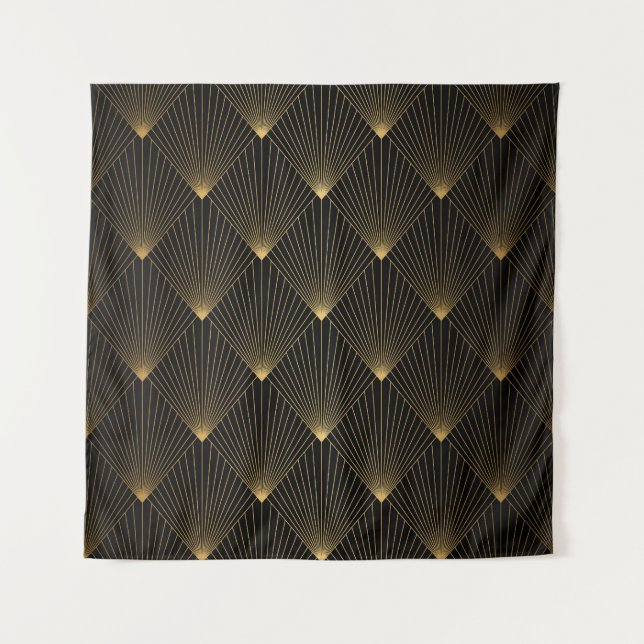 Tenture Art Déco : L'élégance de l'or noir. (Devant)