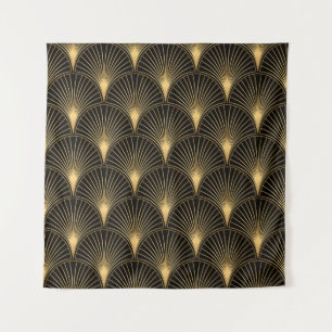 Tenture Art Déco Or Noir : Luxe incomparable