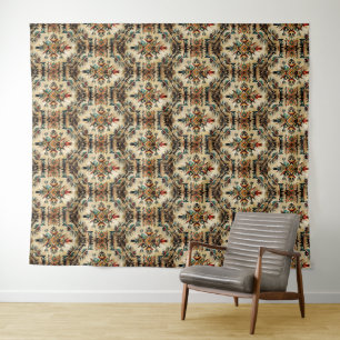 Tenture Art ethnique tribal amérindien motif vintage