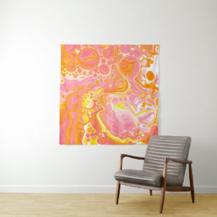 Tenture Art fluide rose et orange