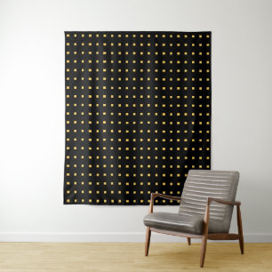 Tenture Art géométrique Soleil doré sur contraste noir
