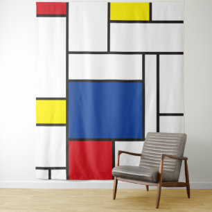 Tenture Art Moderne Géométrique Minimaliste De Stijl Mondr