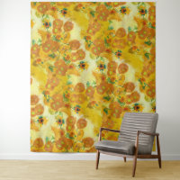 Art moderne Jaune Orange Tournesols Peinture à l'h