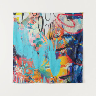 Tenture Art multimédia mixte multicolore