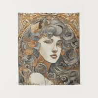Art Nouveau Portrait Femme Vintage Illustration