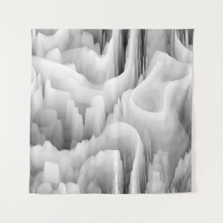 Tenture art onde fractale abstraite fond monochrome flou