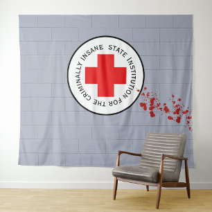 Tenture Articulation de sang Mur Psych Ward Halloween fond