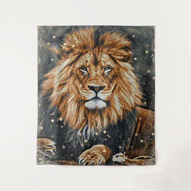 Tenture *~* Artsy AP23 LION Céleste Artistique (Devant)