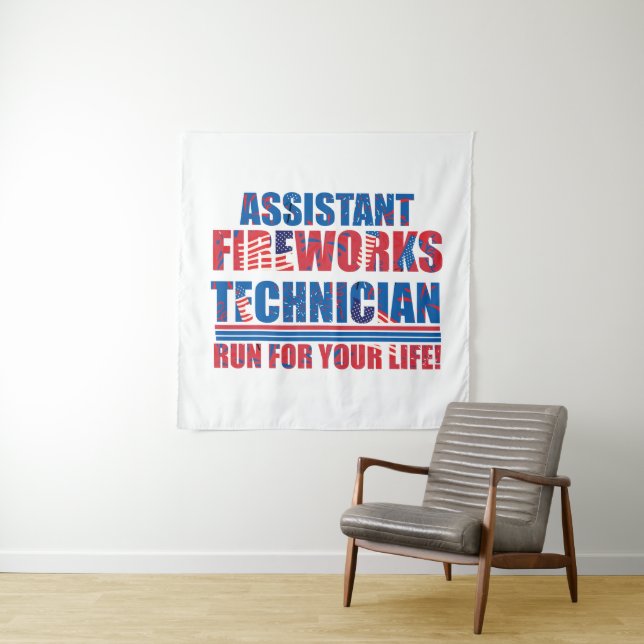 Tenture Assistant technicien de feux d'artifice drôle 4 ju (En situation)