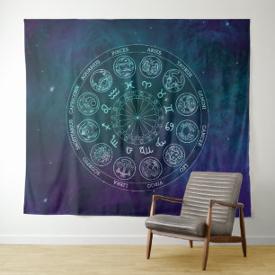 Tenture Astrologie de Galaxie Signes zodiaques
