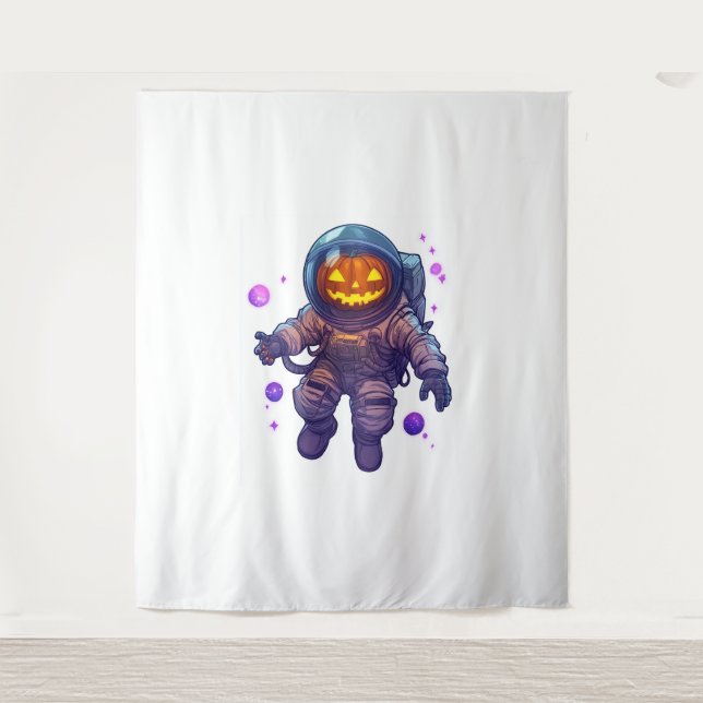Tenture Astronaut Jack-o-Lantern (Devant)