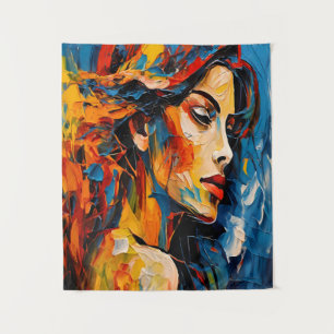 Tenture Audacieuse expressionniste Portrait féminin Art Ab
