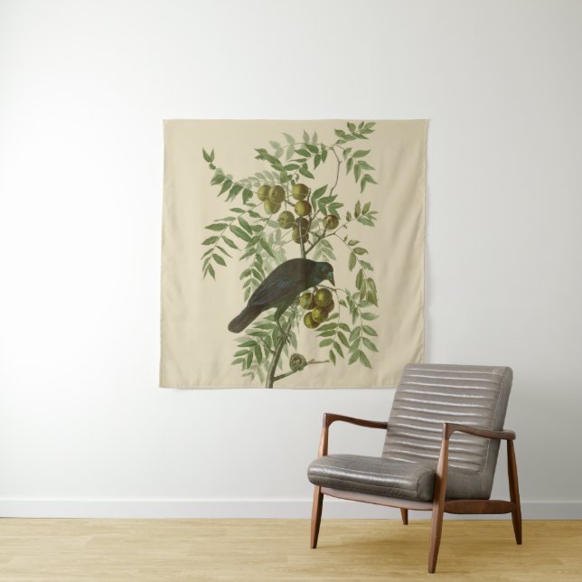 Tenture Audubon American Crow Black Bird (En situation)