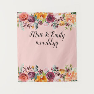 Tenture Automne Floral Photo Booth Prop rose Mariage fond