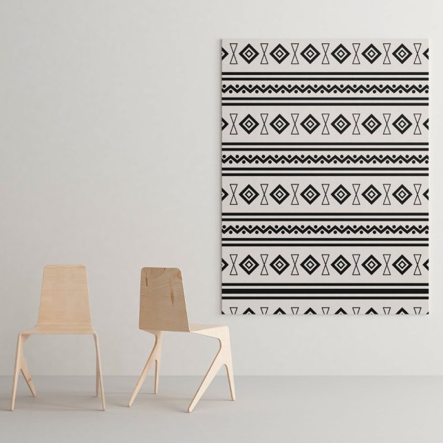 Tenture Aztèque noir et blanc (Créateur téléchargé)