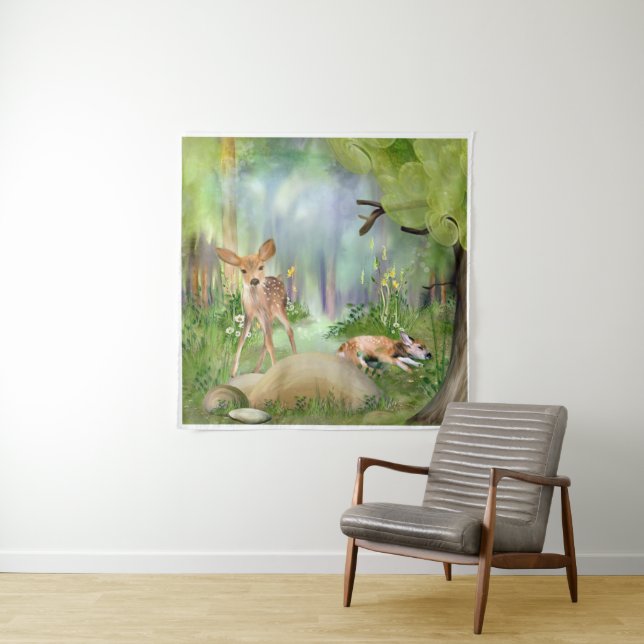 Tenture Baby Deer Woodland Friends (En situation)