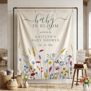Tenture Baby en fleurs Fête de bébé Prairie de fleurs sauv