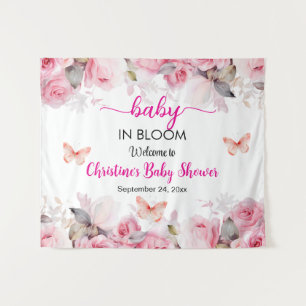 Tenture Baby in Bloom Blush Baby shower Rose fond d'écran