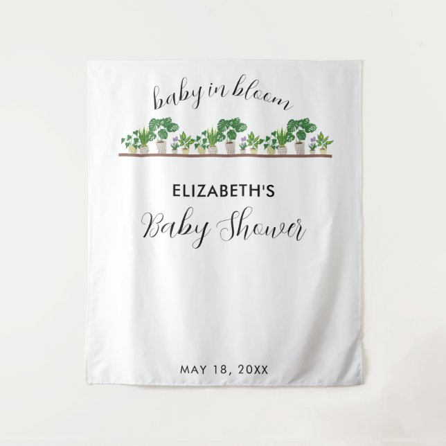 Tenture Baby in Bloom Shower Greenery Botanique (Devant)