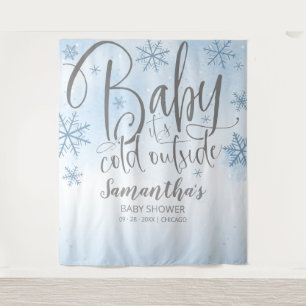 Tenture Baby It's Cold Outside Boy Baby shower Backdrop