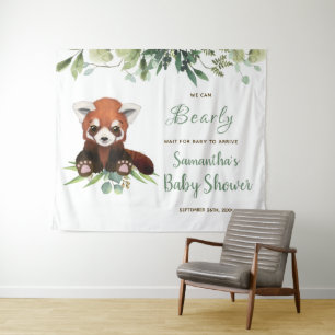Tenture Baby shower Affiche de bienvenue mignonne Ours Pan