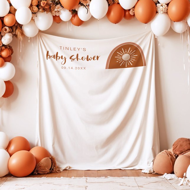 Tenture BABY SHOWER arc-en-ciel TINLEY Boho Terracotta (Créateur téléchargé)