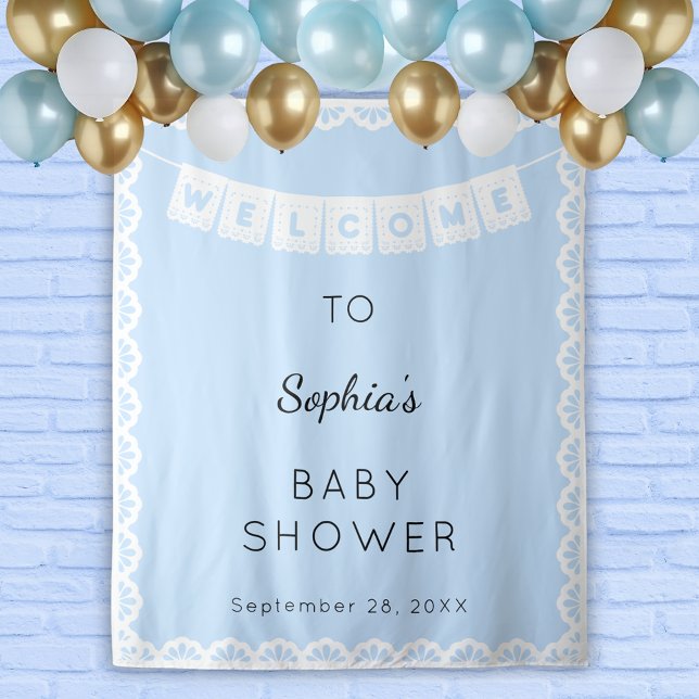 Tenture Baby shower d'accueil bleu Cielito Lindo (Créateur téléchargé)