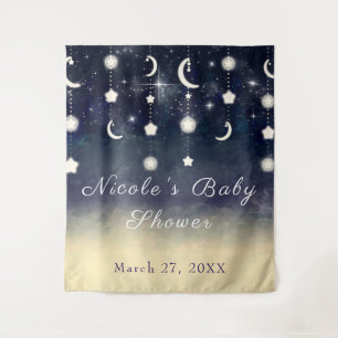 Tenture Baby shower d'aquarelle céleste de l'étoile de lun