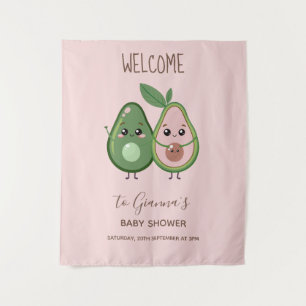 Tenture Baby shower d'Avocado rose Saint-Guacamole
