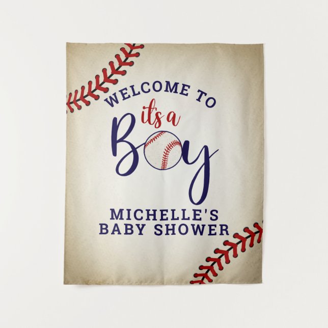Tenture Baby shower de base-ball (Devant)