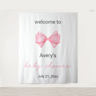 Tenture Baby shower de boule rose