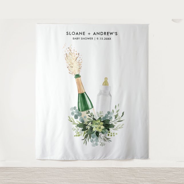 Tenture BABY SHOWER de bouteilles REMY Poppin (Devant)
