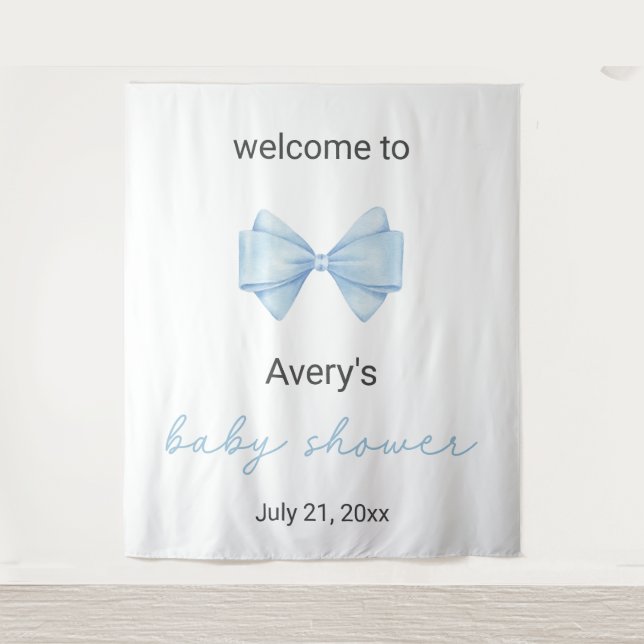 Tenture Baby shower de la ceinture bleue (Devant)