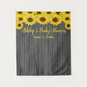 Tenture Baby shower de tournesol fond Bois Photo Bois