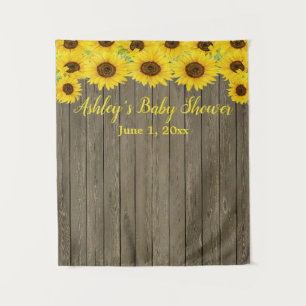 Tenture Baby shower de tournesol personnalisé Bois Photo P