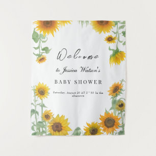 Tenture Baby shower ensoleillé de tournesol jaune élégant