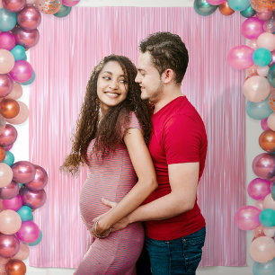 Tenture Baby shower Faux Tinsel Faux rose Étincelle Arrièr