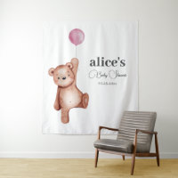Baby shower fille ours en peluche